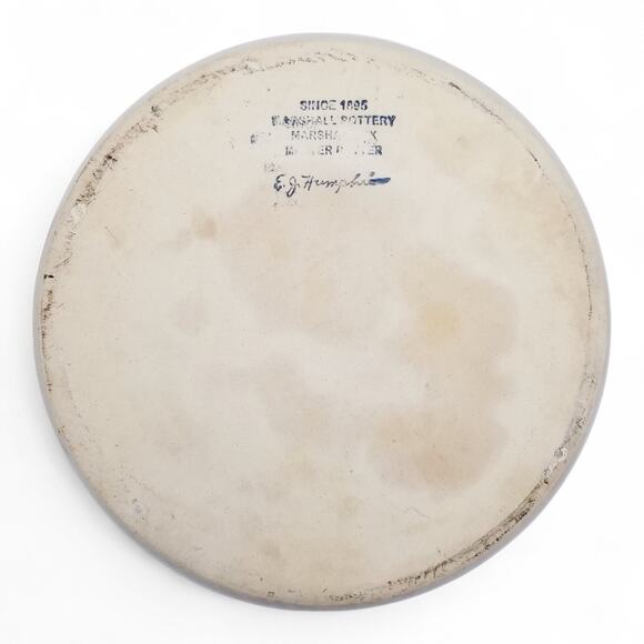 MARSHALL POTTERY Blue Stripe E.J. HUMPHRIES Tortilla WrMr w/Lid Marshall TX RARE - Picture 3 of 8